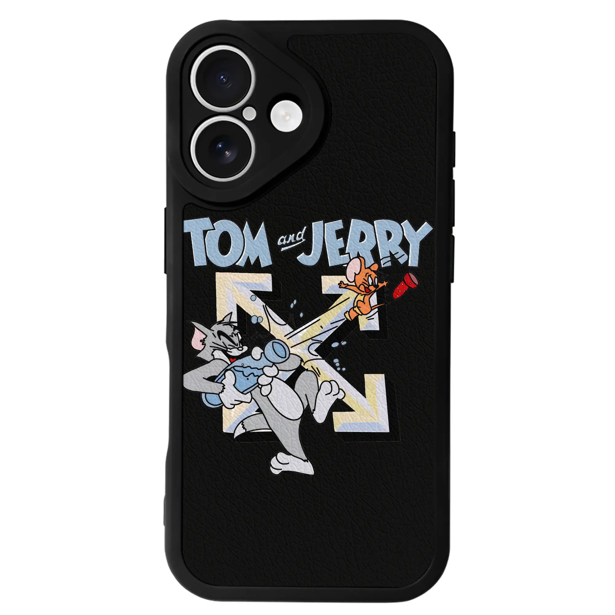 トムとジェリー グッズ ジェリー - IPhone 16シリーズ対応 ・ シリコンスマホケース ・ レザー調 ・ 高精度フィット ・ 耐衝撃 ・ ワイヤレス充電対応 ・ 精密カット